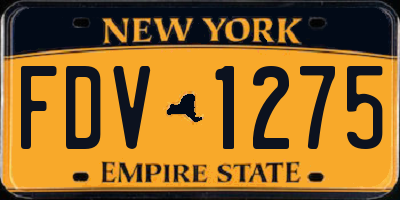 NY license plate FDV1275