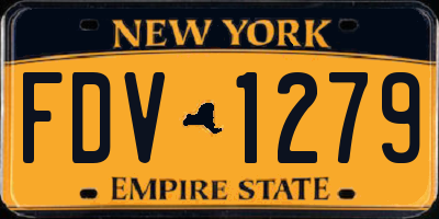 NY license plate FDV1279