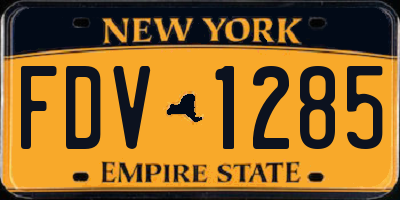 NY license plate FDV1285