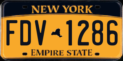 NY license plate FDV1286