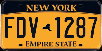 NY license plate FDV1287