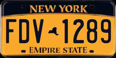 NY license plate FDV1289