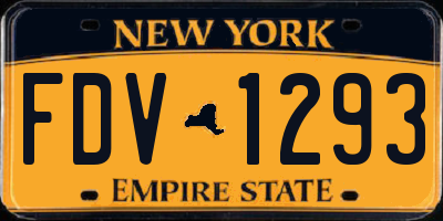 NY license plate FDV1293