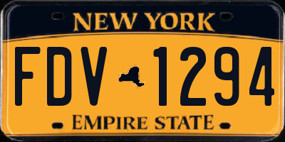 NY license plate FDV1294