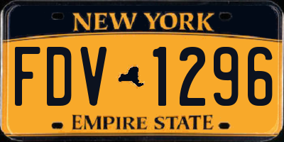 NY license plate FDV1296