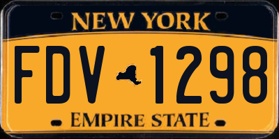 NY license plate FDV1298