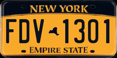 NY license plate FDV1301