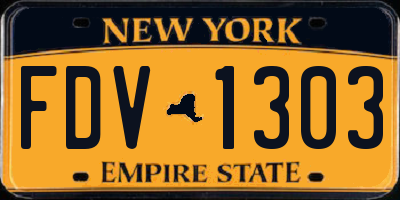 NY license plate FDV1303