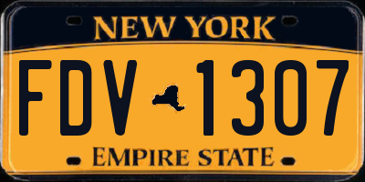 NY license plate FDV1307