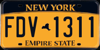 NY license plate FDV1311