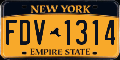 NY license plate FDV1314