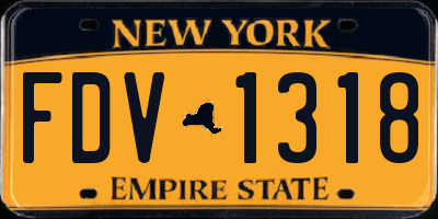 NY license plate FDV1318