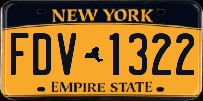 NY license plate FDV1322