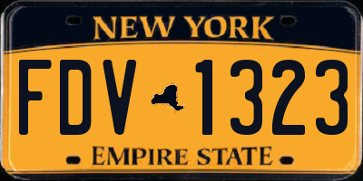 NY license plate FDV1323
