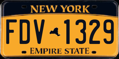 NY license plate FDV1329