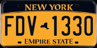 NY license plate FDV1330