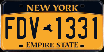 NY license plate FDV1331