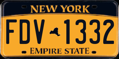 NY license plate FDV1332