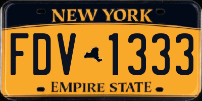 NY license plate FDV1333