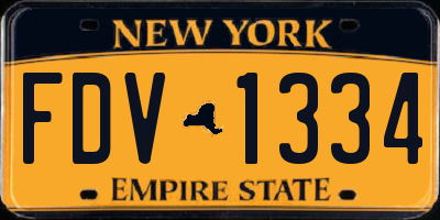 NY license plate FDV1334