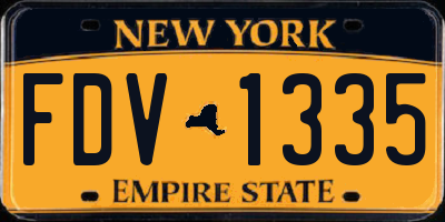 NY license plate FDV1335