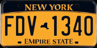 NY license plate FDV1340