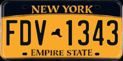 NY license plate FDV1343