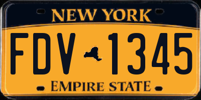 NY license plate FDV1345
