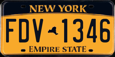 NY license plate FDV1346