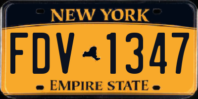 NY license plate FDV1347