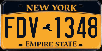 NY license plate FDV1348