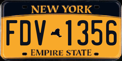 NY license plate FDV1356