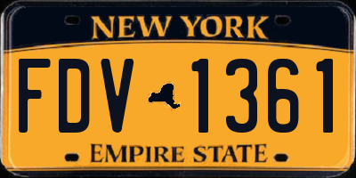 NY license plate FDV1361