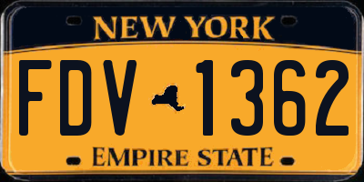 NY license plate FDV1362