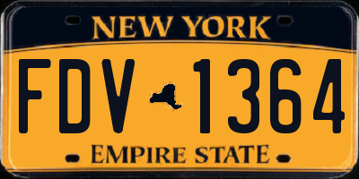 NY license plate FDV1364