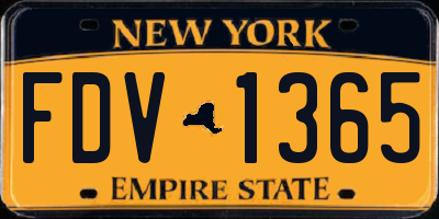 NY license plate FDV1365