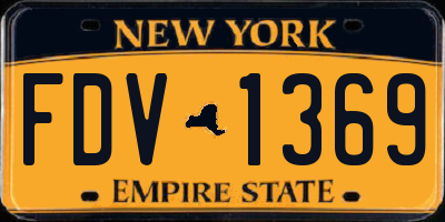 NY license plate FDV1369