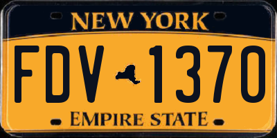 NY license plate FDV1370
