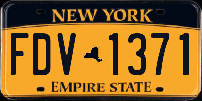 NY license plate FDV1371