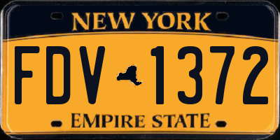 NY license plate FDV1372