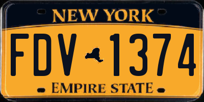 NY license plate FDV1374