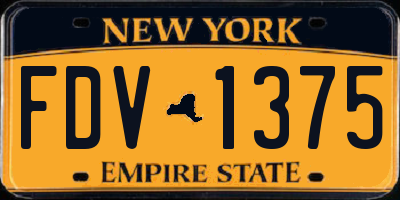 NY license plate FDV1375