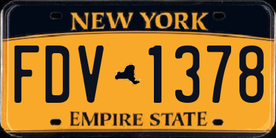 NY license plate FDV1378