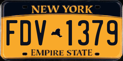 NY license plate FDV1379