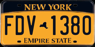 NY license plate FDV1380