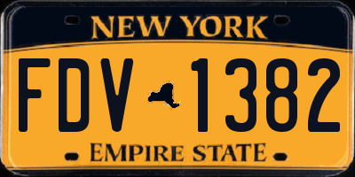 NY license plate FDV1382