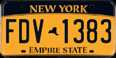 NY license plate FDV1383
