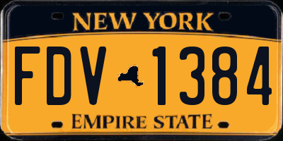 NY license plate FDV1384