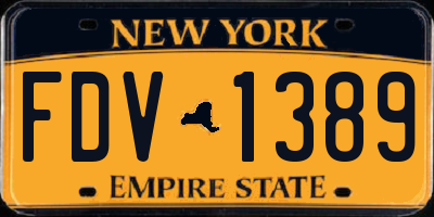 NY license plate FDV1389