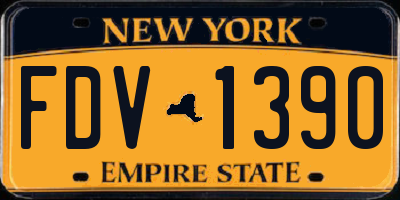 NY license plate FDV1390